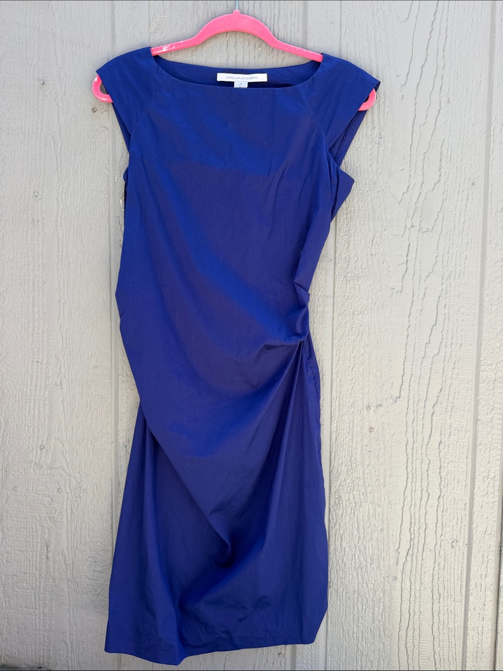 DIANEvonFURSTENBERG Simplicity Blue Cap-Sleeve Midi Dress Size: 4